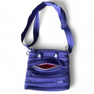 ZIPIT Purple Monster Face Crossbody Bag – Fun & Functional Zipper Purse